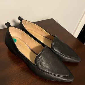 Franco Sarto black leather flat. Size 8